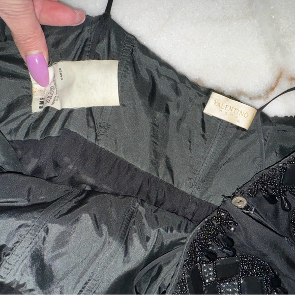 🖤 Vintage Valentino Beaded Sheer Mini Dress /Top - Picture 6 of 15